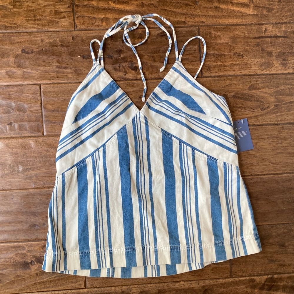 Universal Thread Women’s Large Striped Denim Tank Top NWT